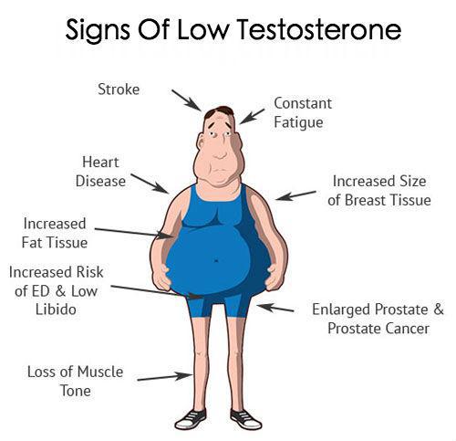 Diagram illustrating the signs of Low Testosterone
